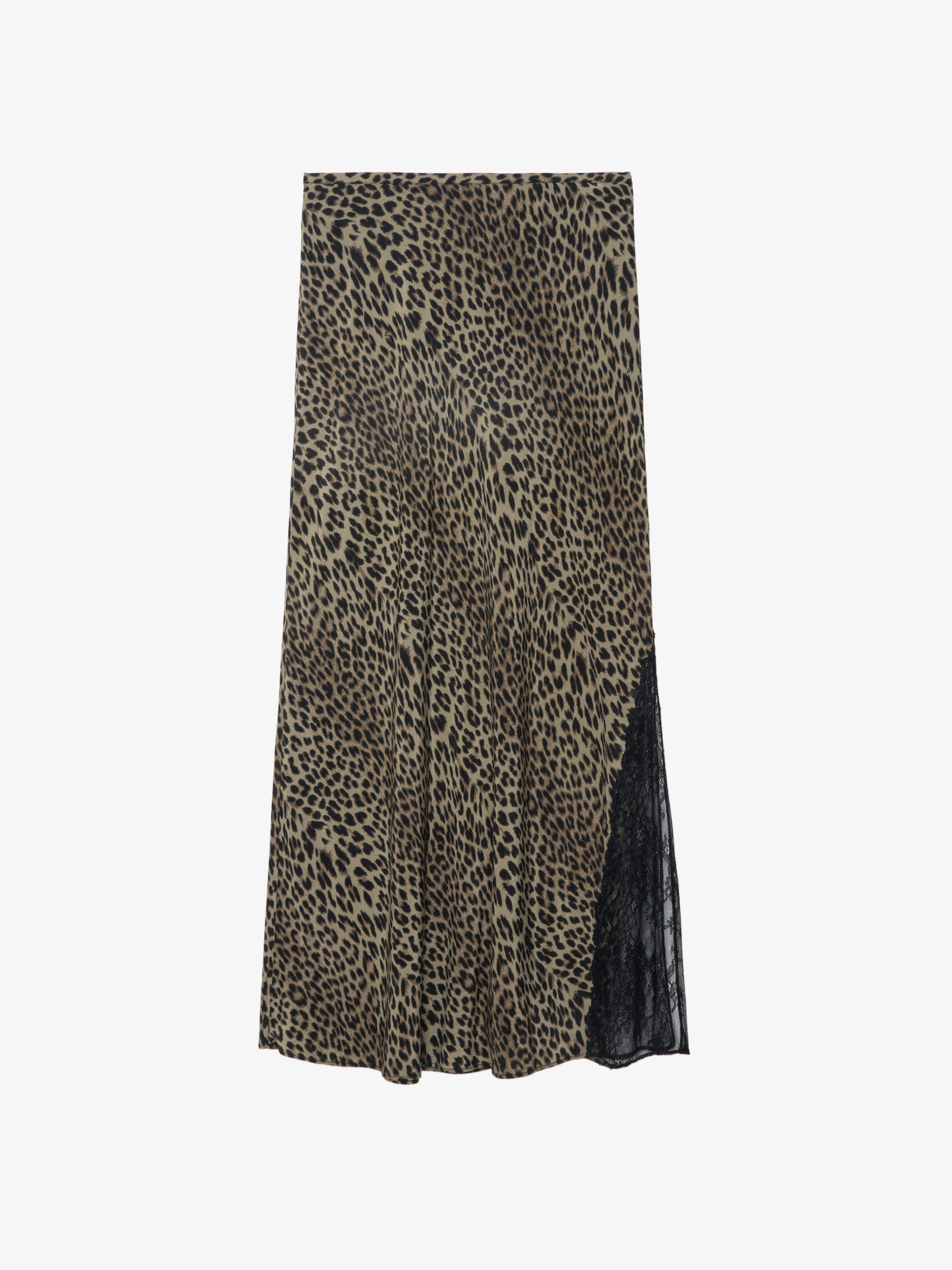 Jayla Skirt - Mid-length lingerie-inspired viscose skirt with lace.